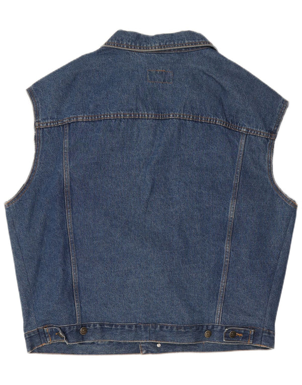 Gilet in denim vintage da uomo UK 46 3XL blu