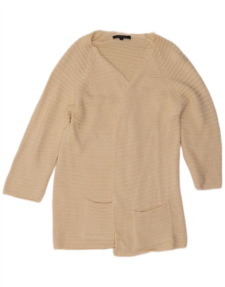 Maglione cardigan lungo da donna French Connection UK 10 piccolo bianco sporco