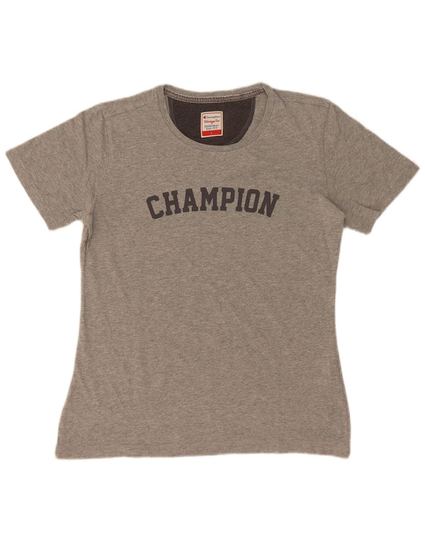 T-shirt grafica Champion da donna con vestibilità Heritage, UK 14, grande, grigio chiazzato