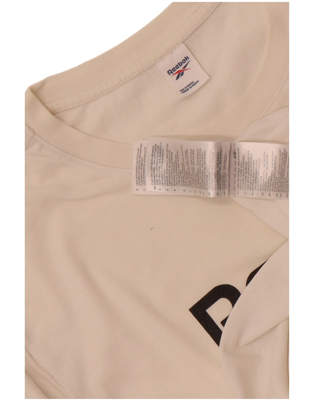 T-shirt grafica da uomo Reebok Top in cotone bianco medio