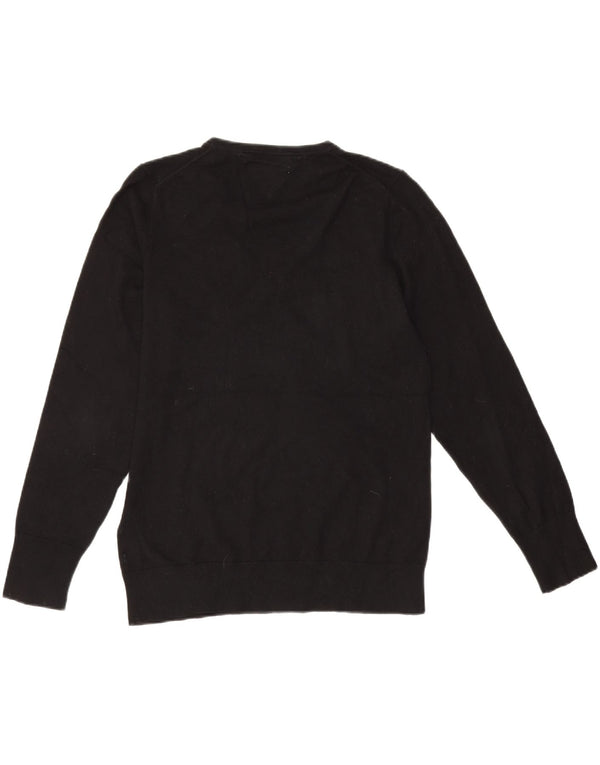 Maglione maglione con scollo a V da donna Tommy Hilfiger UK 18 XL cotone nero