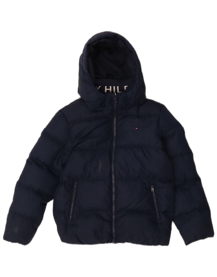Giacca imbottita con cappuccio Tommy Hilfiger per ragazzi 9-10 anni in poliestere blu navy