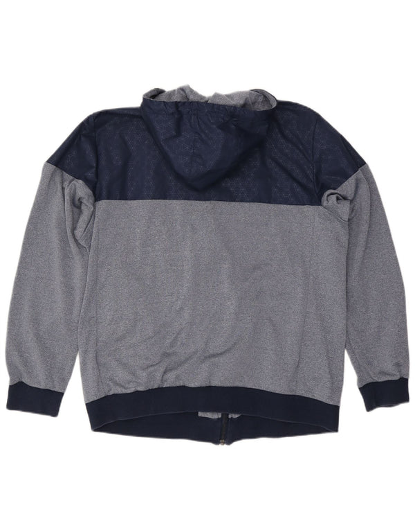 Giacca da ginnastica da uomo con cappuccio Adidas Large, color block blu navy