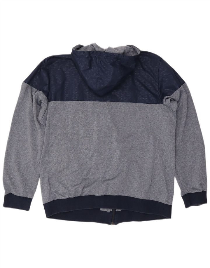 Giacca da ginnastica da uomo con cappuccio Adidas Large, color block blu navy