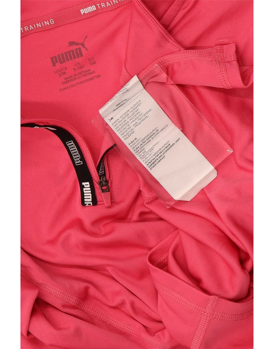 Top della tuta da ginnastica per ragazze Puma con zip e collo 9-10 anni Rosa