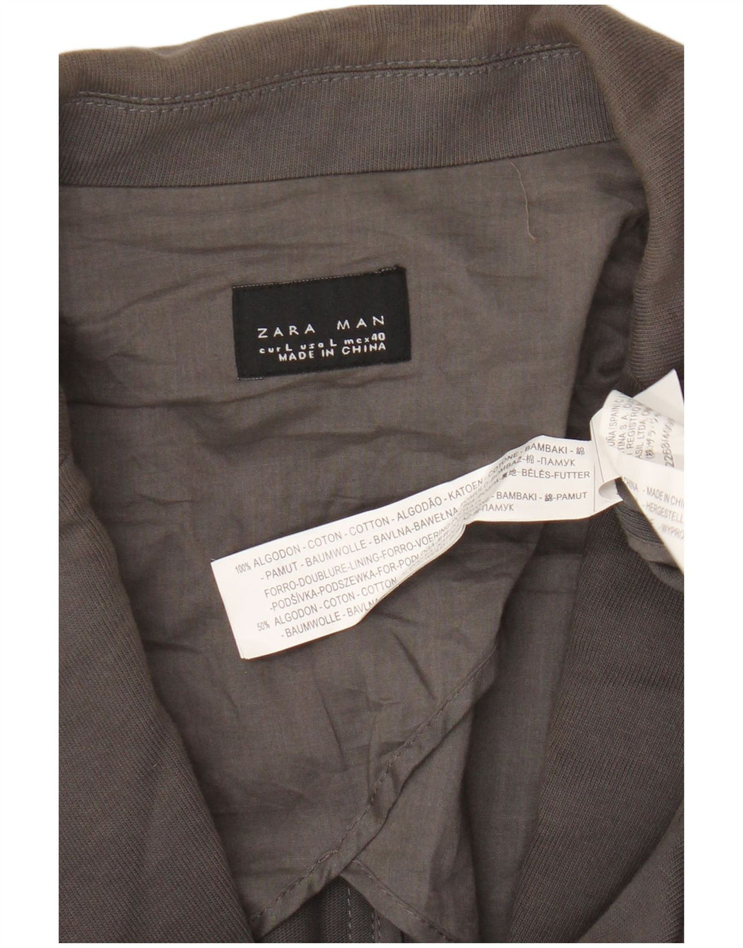 Giacca blazer a 2 bottoni lavorata a maglia da uomo Zara UK 40 grande cotone grigio