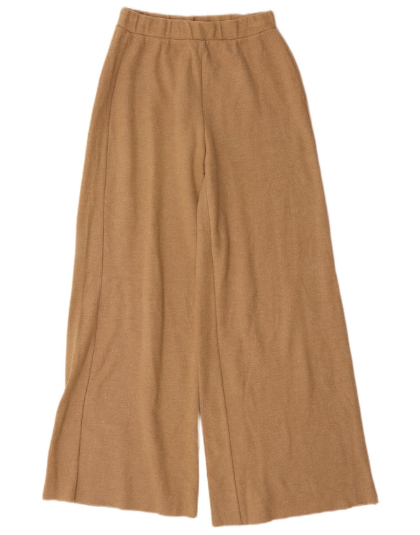 Pantaloni da tuta da donna Zara a gamba larga UK 8 piccoli in cotone beige
