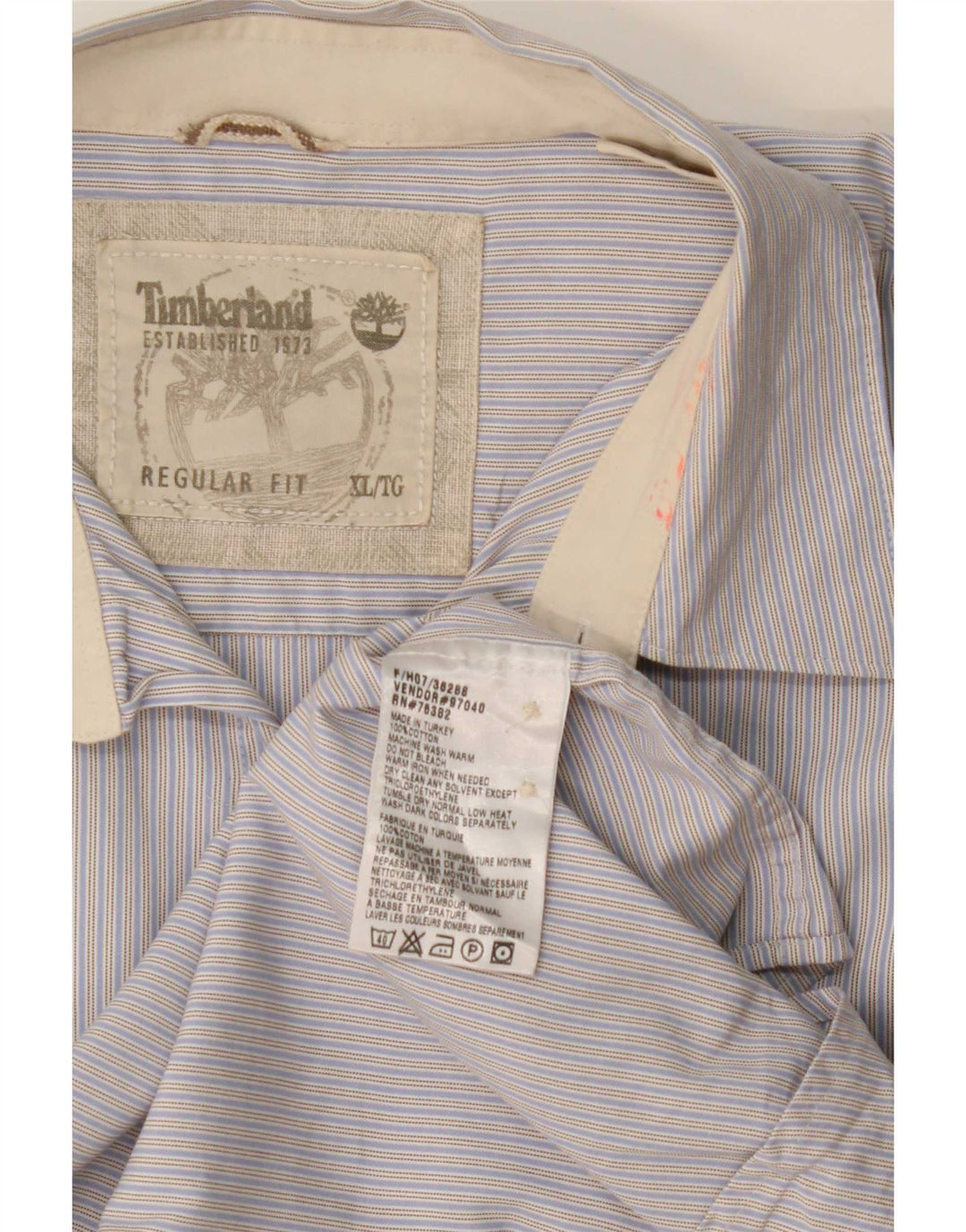Camicia da uomo Timberland XL blu cotone classica