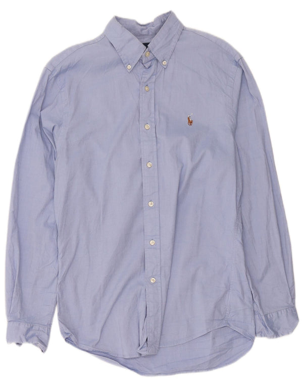 Camicia slim fit da uomo Ralph Lauren in cotone blu medio