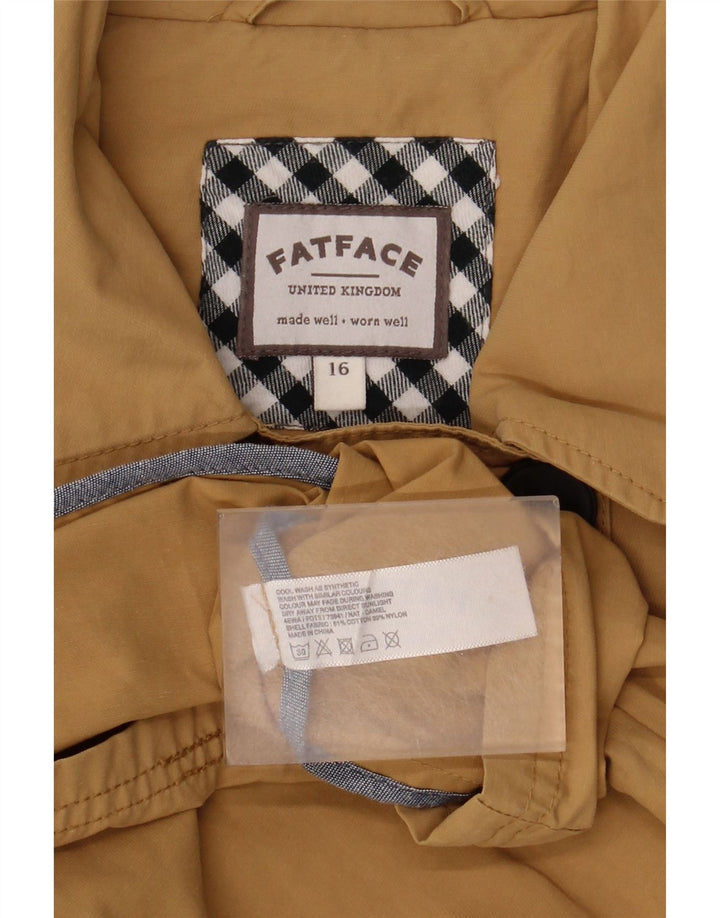 Trench doppiopetto da donna Fat Face UK 16 grande cotone beige