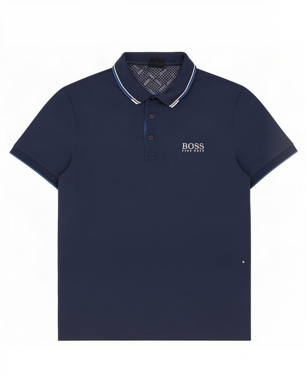 Polo Hugo Boss da uomo vestibilità regolare, taglia grande, in cotone blu navy