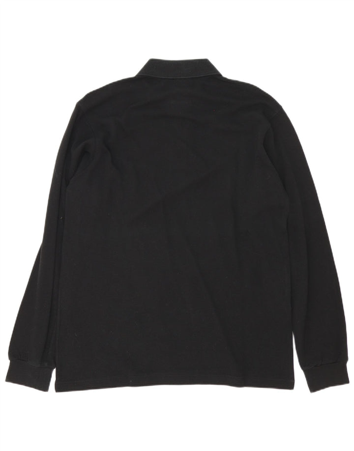 Polo da uomo a maniche lunghe Lacoste taglia 4, cotone nero medio