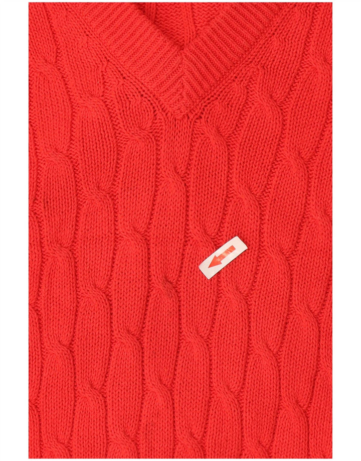 Maglione da uomo con scollo a V White Sails grande arancione