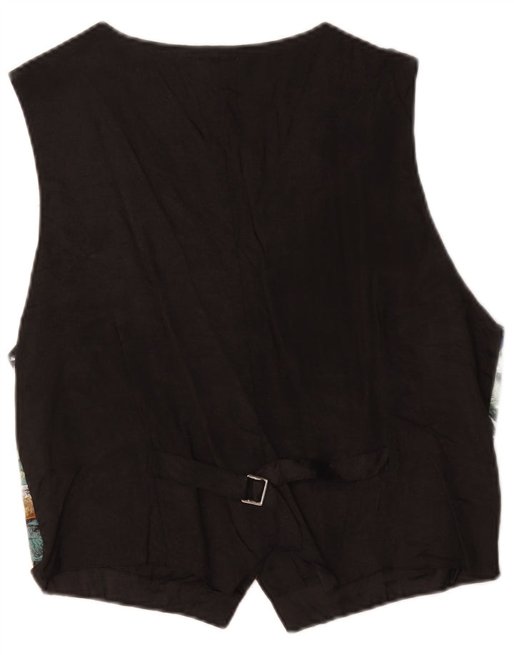 Gilet da donna vintage UK 14 medio floreale multicolore