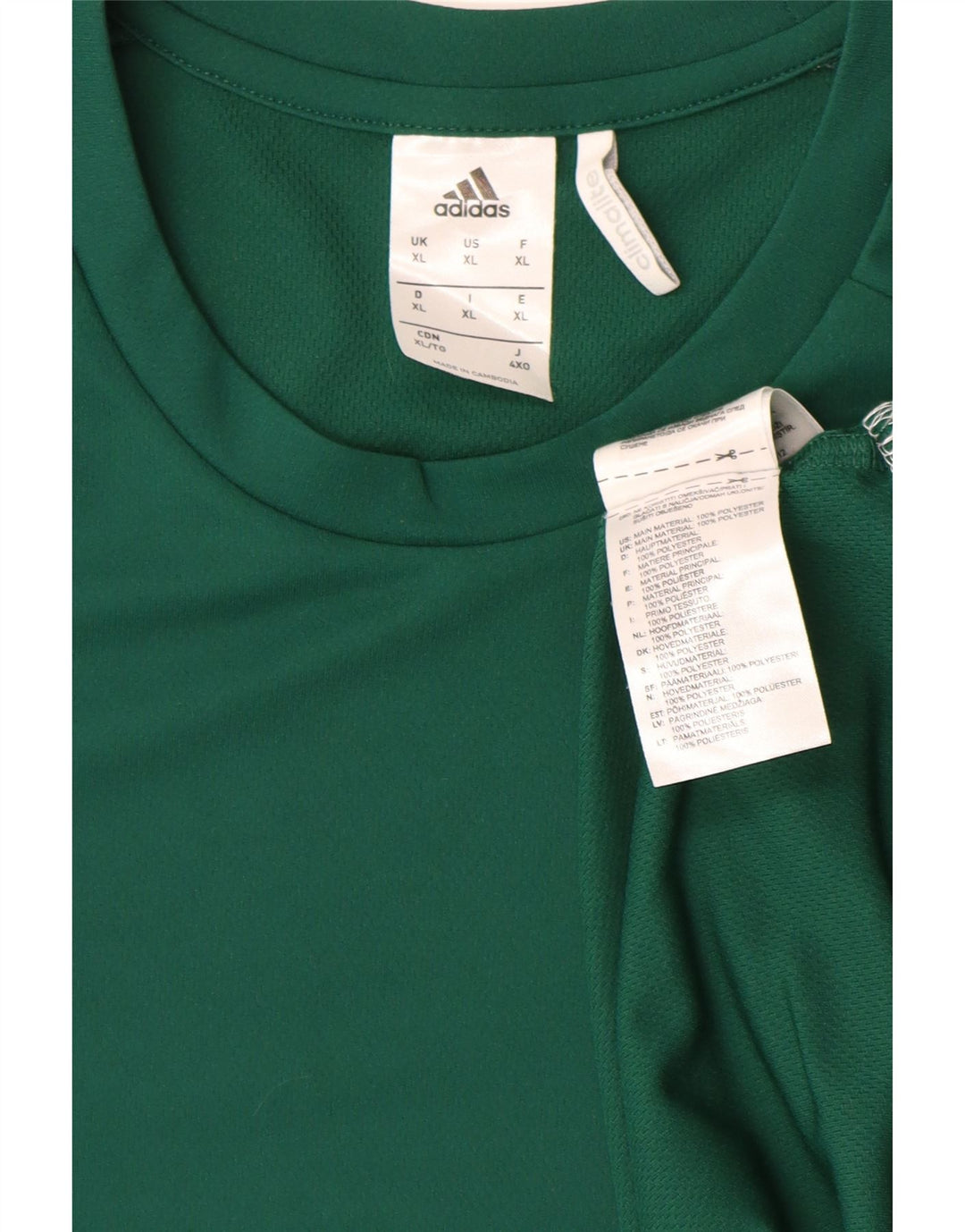 Adidas Uomo Climalite T-shirt Top XL Verde Colourblock Poliestere