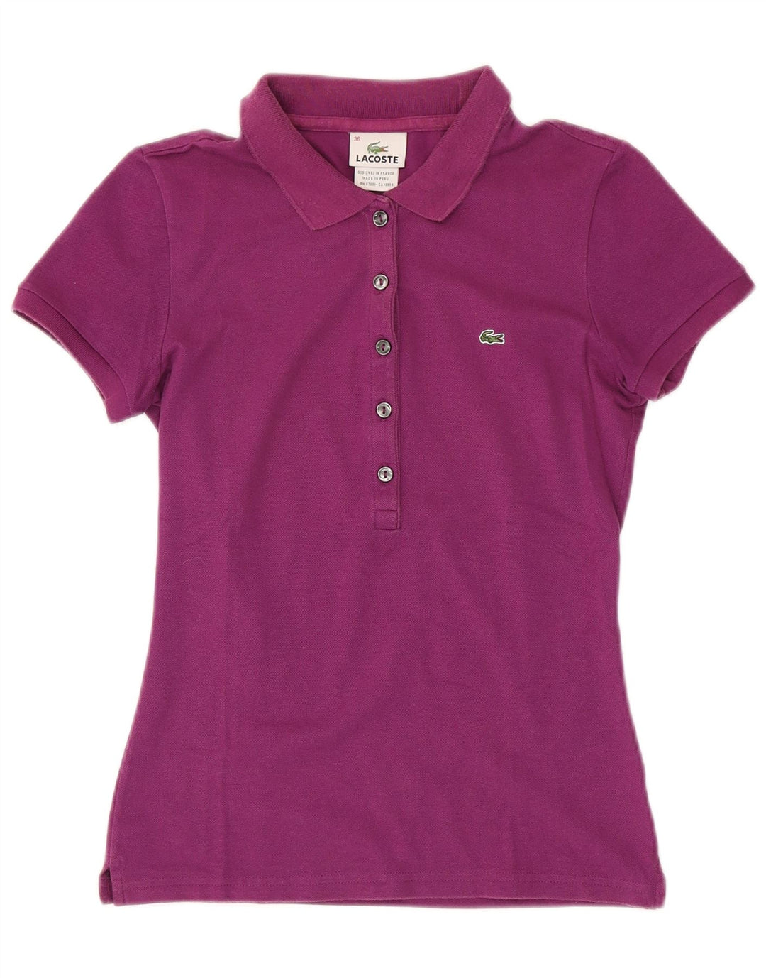 Polo da donna LACOSTE taglia 36 piccola in cotone viola