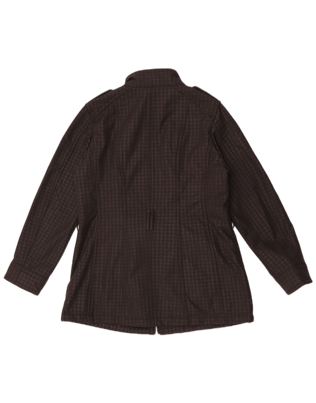 Giacca militare da donna Michael Kors UK 16 Grande poliestere pied de poule nero