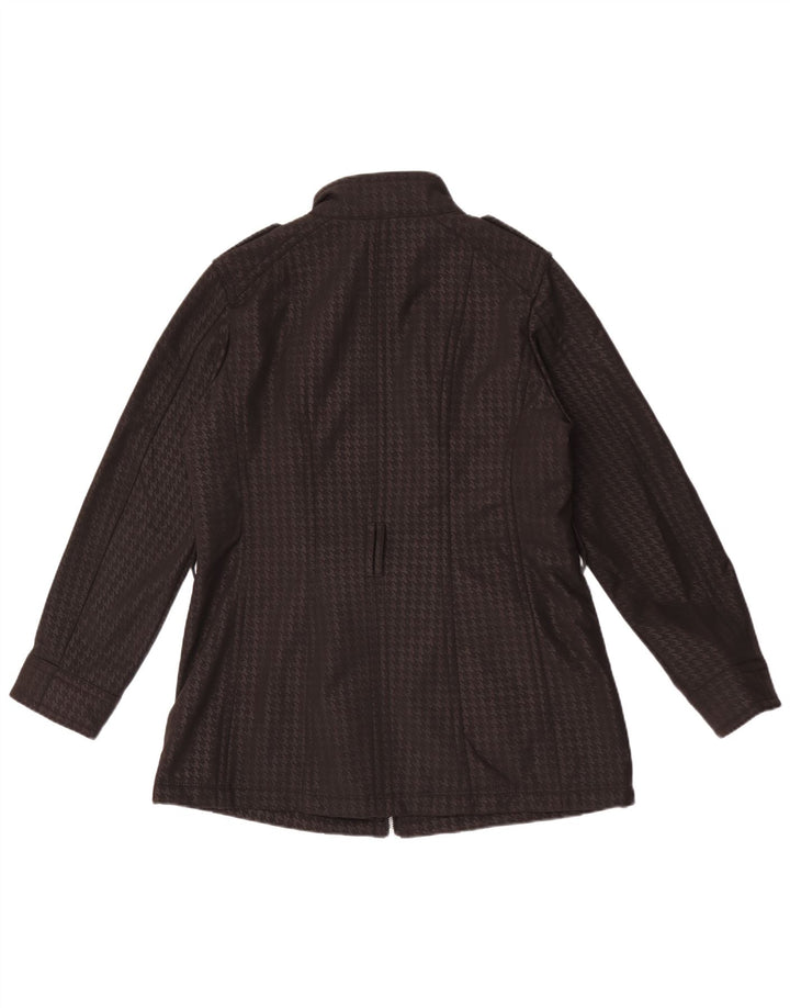 Giacca militare da donna Michael Kors UK 16 Grande poliestere pied de poule nero