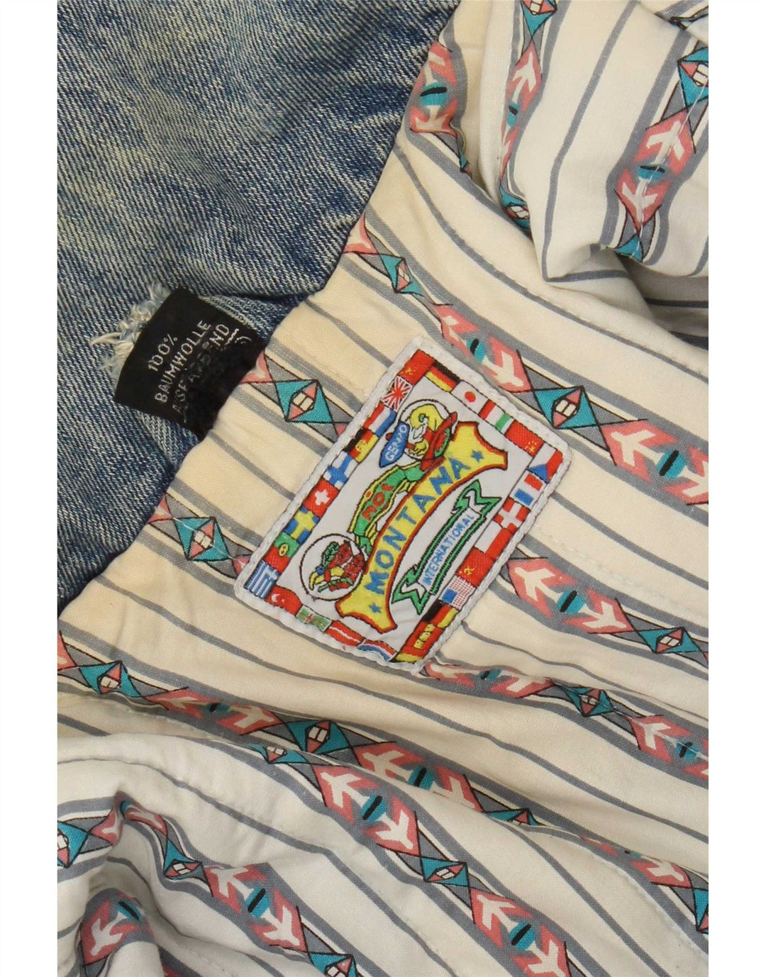 Giacca di jeans oversize da donna MONTANA UK 18 XL Cotone blu