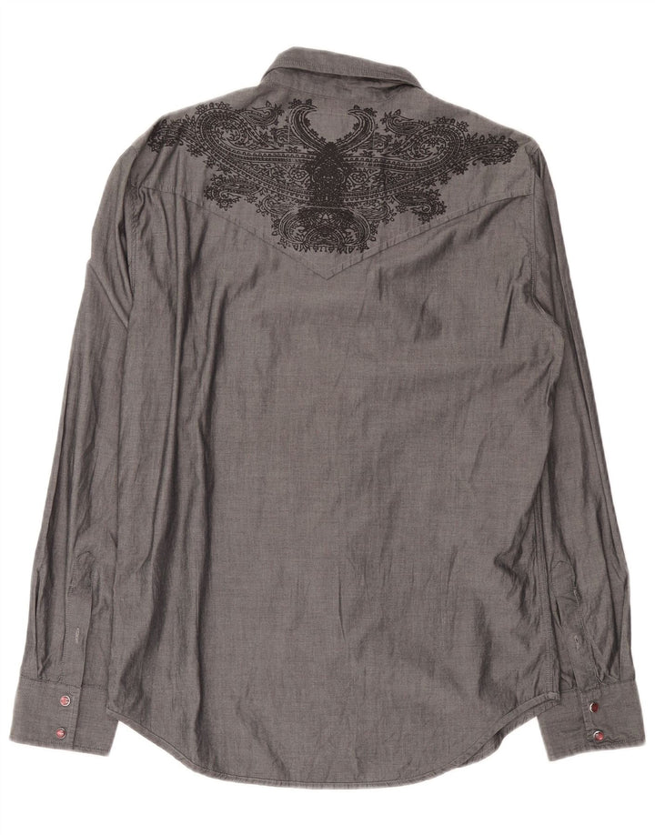 Camicia GUESS Uomo Cotone Paisley Grigio Medio