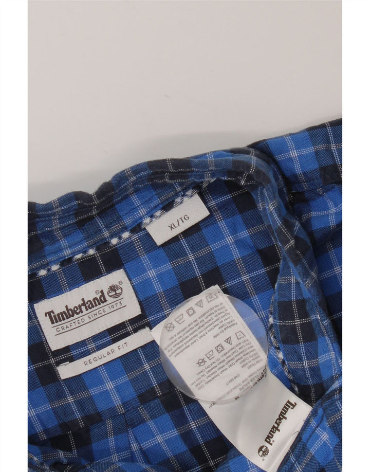 Camicia Timberland da uomo vestibilità regolare XL cotone a quadri blu