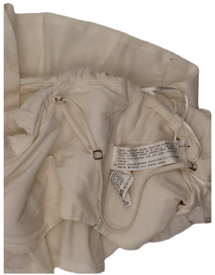 Top corto a strati senza maniche Zara da donna, grande, in cotone bianco
