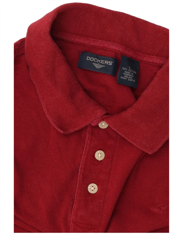 DOCKERS Polo da uomo grande in cotone bordeaux