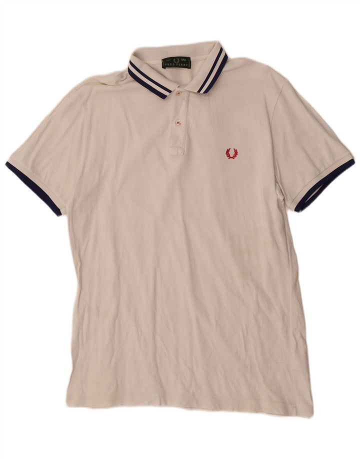 Polo da uomo Fred Perry 2XL in cotone a righe bianche