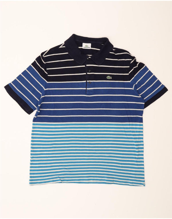 Polo da uomo Lacoste taglia 6 XL in cotone a righe blu