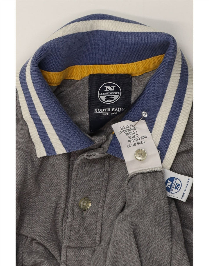 Polo da rugby da uomo North Sails Small in cotone grigio