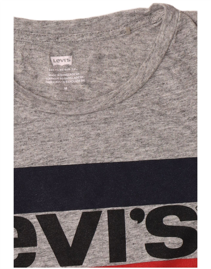 T-shirt grafica da donna Levi's Top UK 14 Grigio medio chiazzato