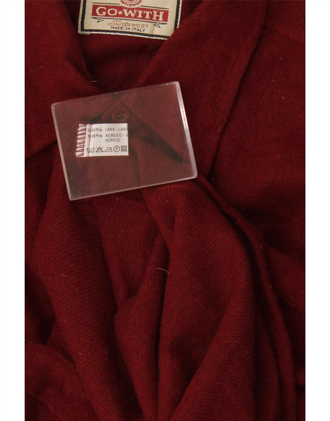 Camicia vintage da uomo in maglia XL in lana bordeaux