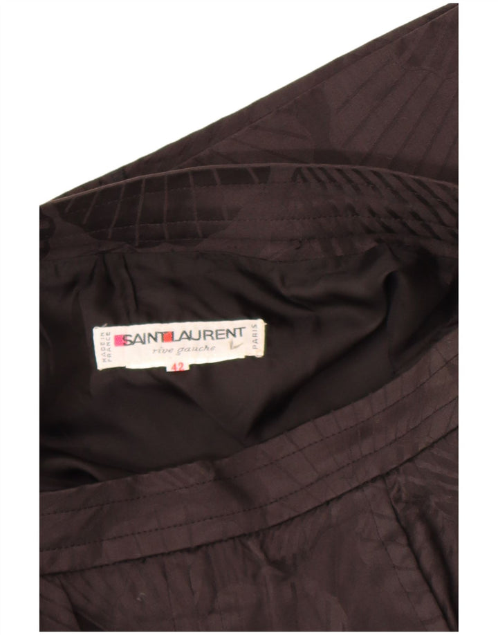 Gonna dritta da donna Saint Laurent IT 42 media W30 nera con motivo floreale