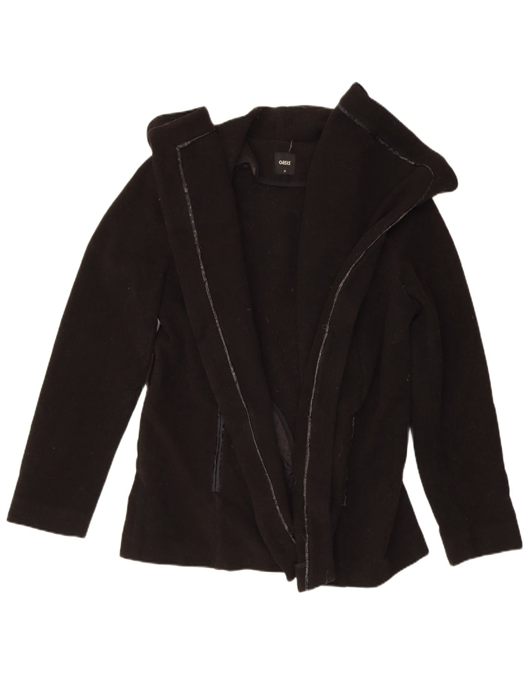 OASIS Womens Open Blazer Jacket UK 14 Medium Black Polyester
