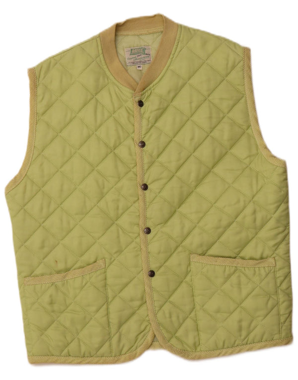RIFLE Gilet trapuntato da uomo UK 38 Verde medio Poliammide