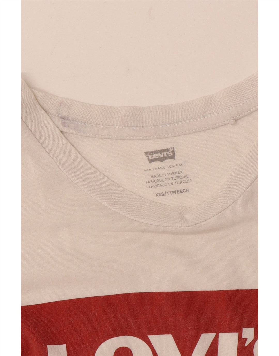 T-shirt grafica da donna Levi's Top UK 2 2XS Bianca