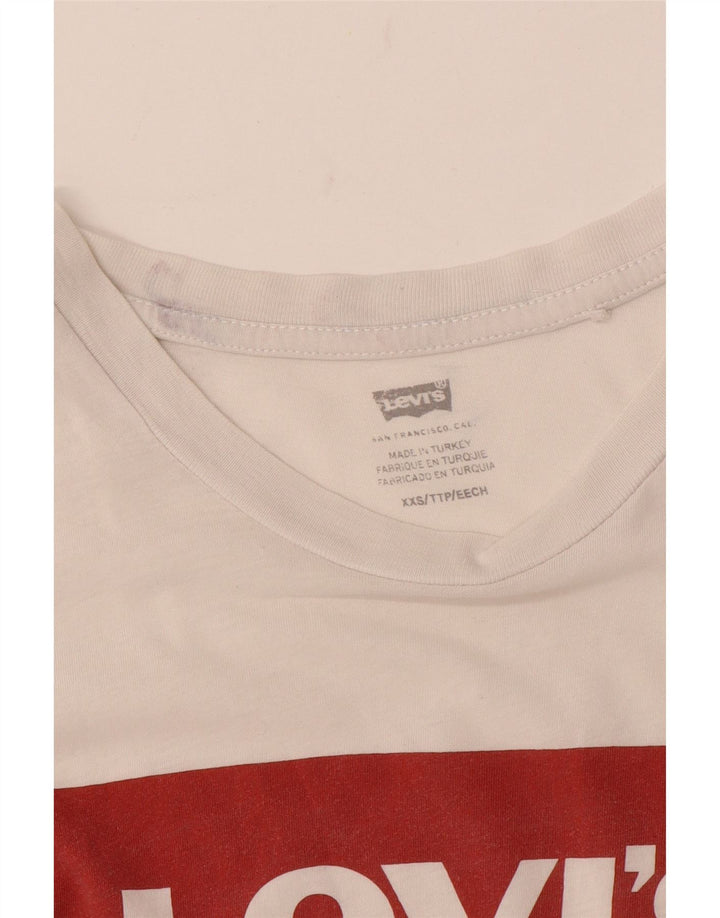 T-shirt grafica da donna Levi's Top UK 2 2XS Bianca