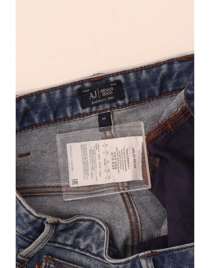 Jeans slim da uomo Armani W34 L34 cotone blu