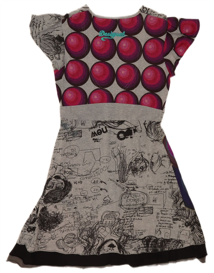 Desigual Abito da donna a linea A con grafica UK 14 Grande patchwork grigio