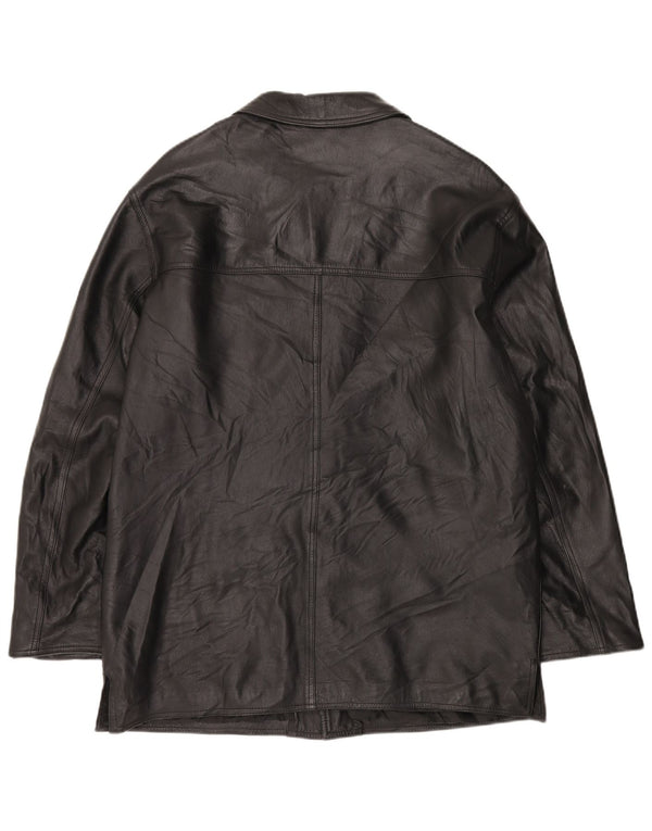 Lavorazione Artigiana Giacca in Pelle Uomo IT 54 2XL Pelle Nera