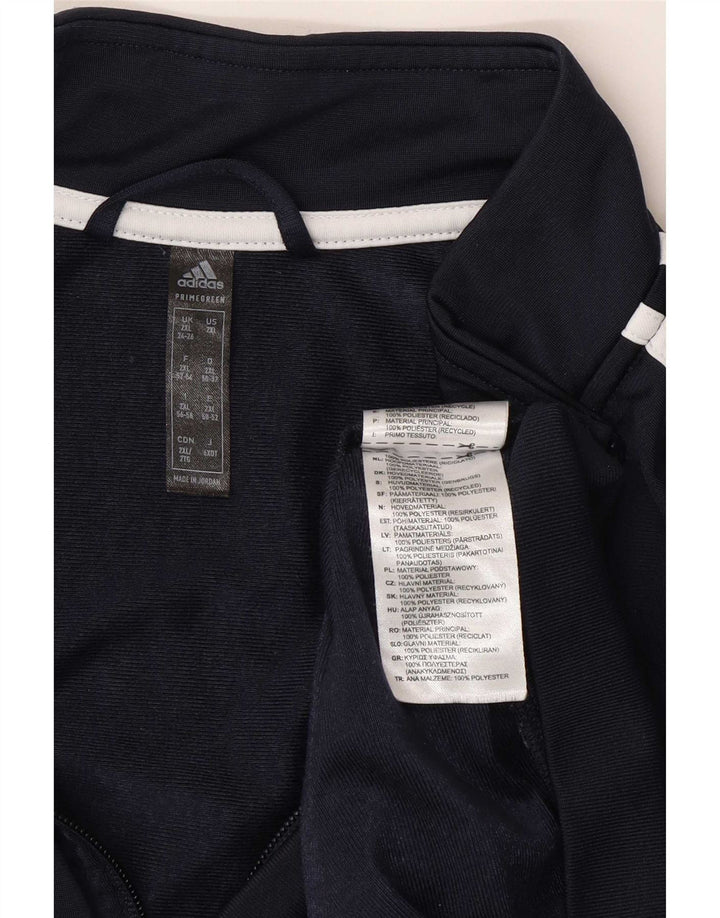 Giacca da tuta da donna Adidas UK 24/26 2XL poliestere blu navy