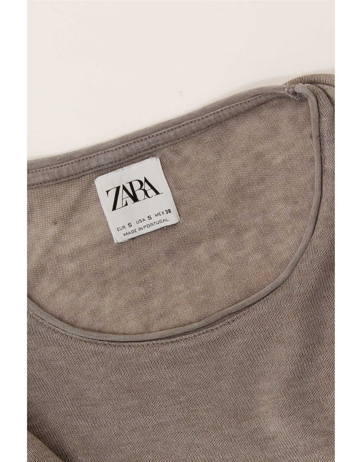 T-shirt Zara da donna Top UK 10 piccola marrone