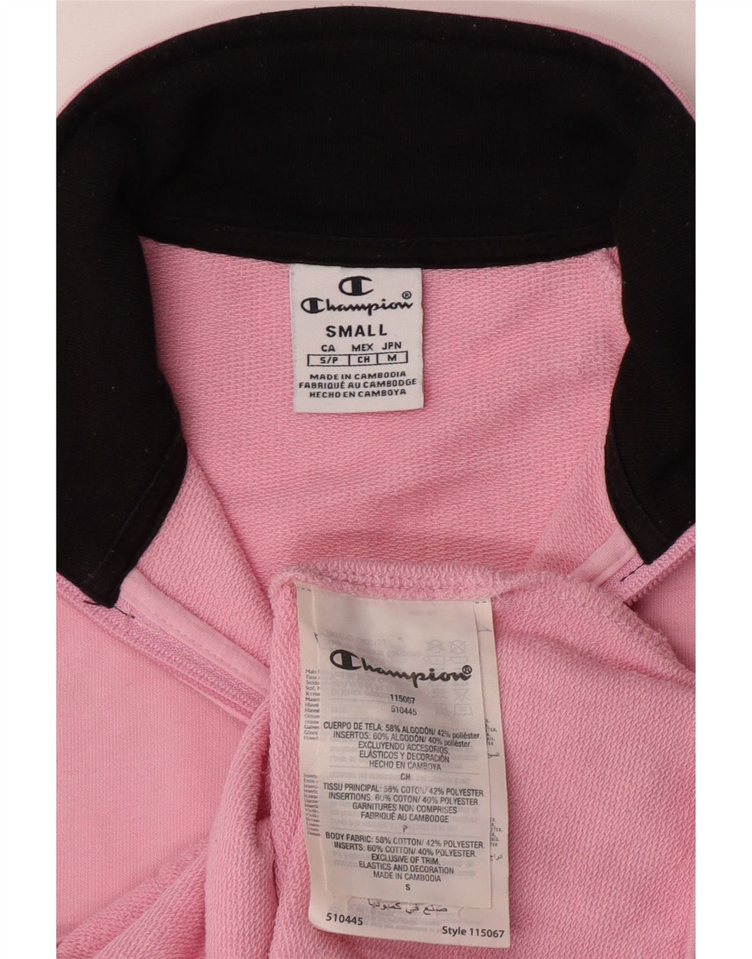 Giacca da tuta da donna Champion UK 10 piccola in cotone rosa