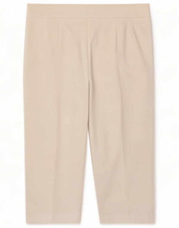 Marks & Spencer Pantaloni capri a vita alta da donna UK 14 Large W34 L21 Bianco