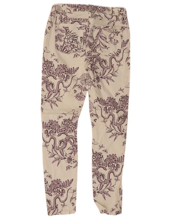 7 FOR ALL MANKIND Jeans skinny da donna W25 L26 Cotone floreale bianco sporco