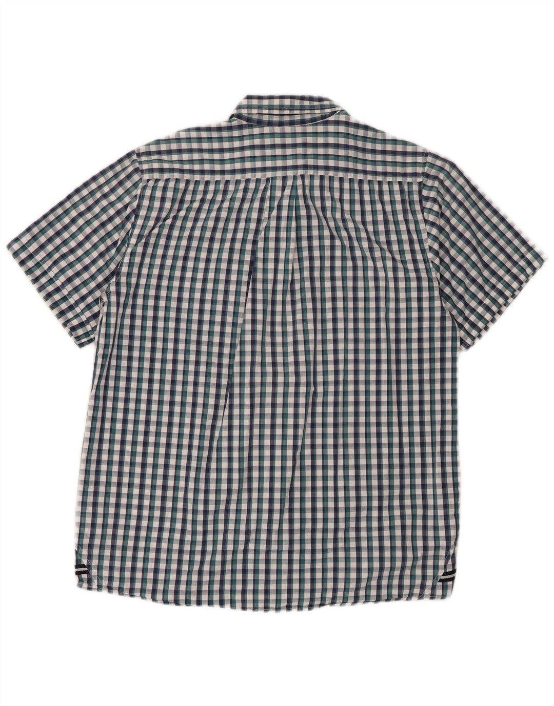 Camicia da uomo a maniche corte Sergio Tacchini grande in cotone a quadretti blu