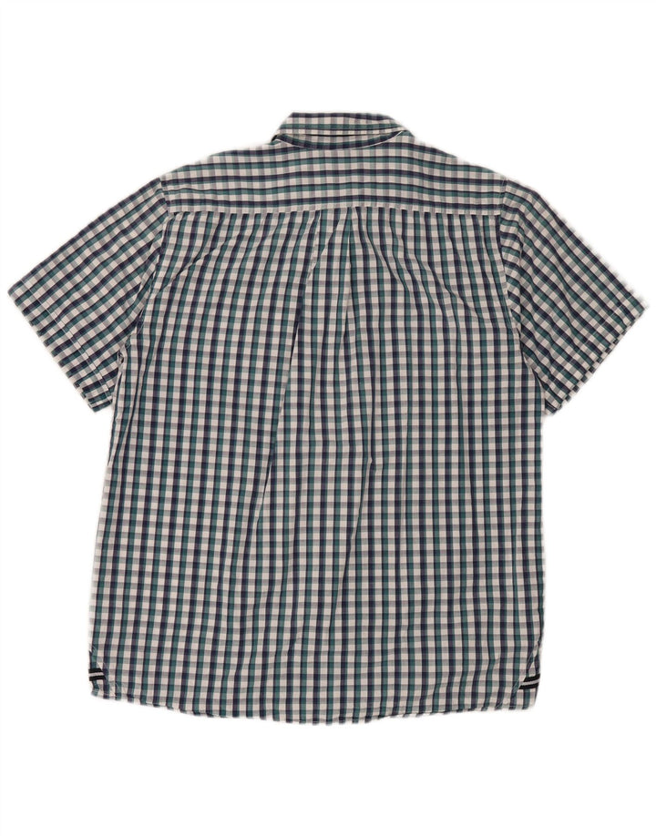 Camicia da uomo a maniche corte Sergio Tacchini grande in cotone a quadretti blu