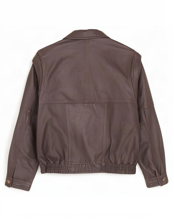 Giacca in pelle vintage da uomo UK 42 XL Marrone