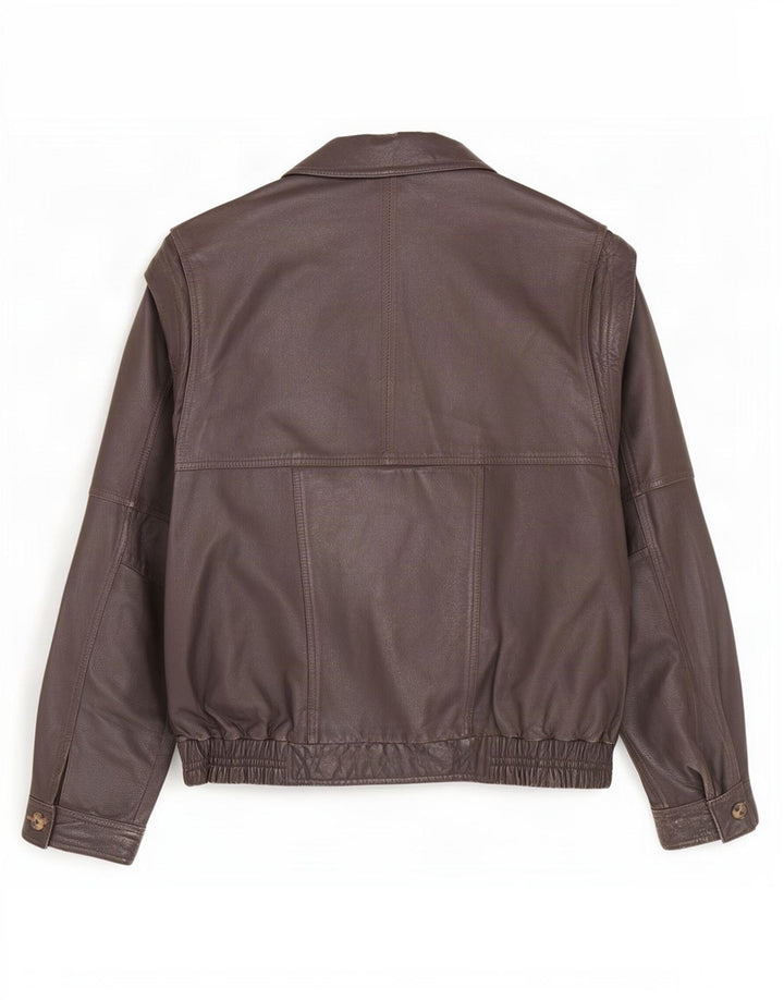 Giacca in pelle vintage da uomo UK 42 XL Marrone
