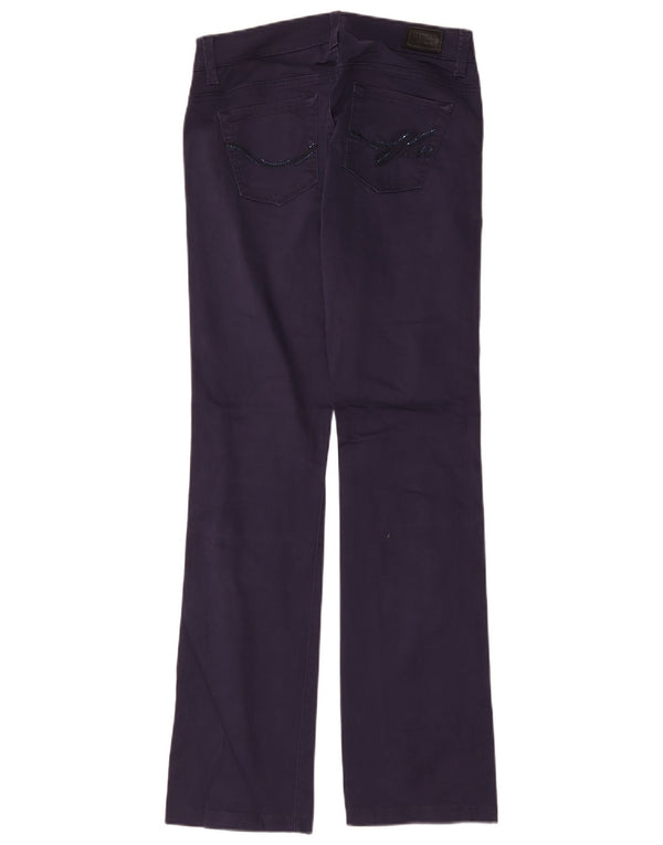 Pantaloni casual dritti Guess Starlet da donna W26 L32 cotone blu navy